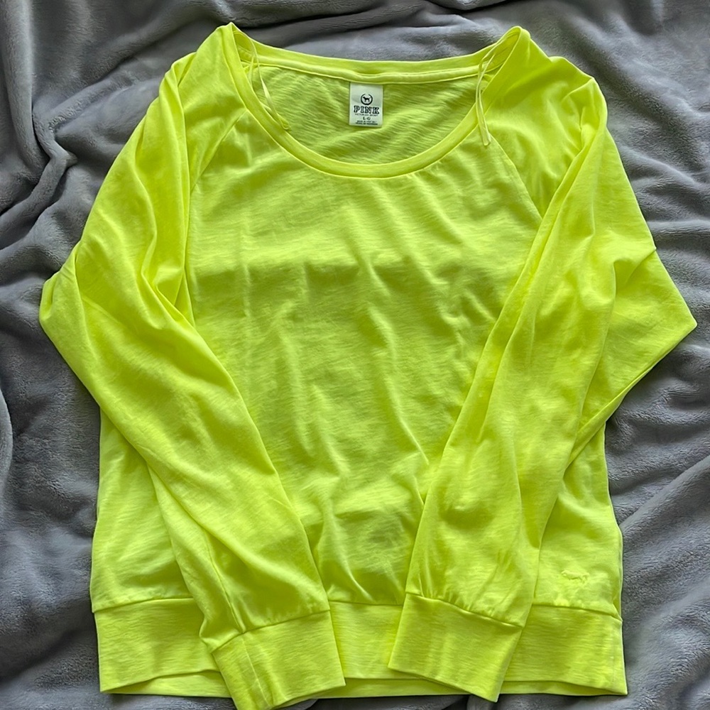 Victorias Secret Pink-highlighter yellow long sleeve